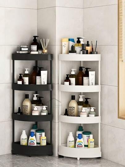 Estante Esquinero Triangular con Ruedas – Disponible en 2, 3 y 4 Niveles, Solo Modelos de 3 y 4 Pisos con Ruedas Móviles, Ideal para Esquinas y Espacios Reducidos – Organizador Multifuncional de Almacenamiento Inteligente