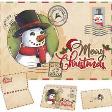 10张复古牛皮圣诞贺卡，复古圣诞礼品卡，可爱卡通贺卡，附祝福语，1张卡片+1张纸条，卡通圣诞贺卡，适合赠送给家人朋友，圣诞节 - 均碼 - 查看 6