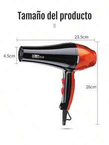 secado según tus necesidades y tipo de cabello 2300 vatios. Secadora de Cabello/Pelo profesional con Aire Caliente y Frío .Ya sea que busques un secado rápido, un alisado suave o un acabado con volumen, este secador tiene la configuración adecuada para ti. Su filtro de admisión de aire desmontable facilita la limpieza y garantiza un rendimiento óptimo, prolongando la vida útil del dispositivo. Diseñado para ofrecer comodidad y eficacia, este secador se adapta a tu rutina diaria, brindándote resultados profesionales desde la comodidad de tu hogar. - negro - Ver 4