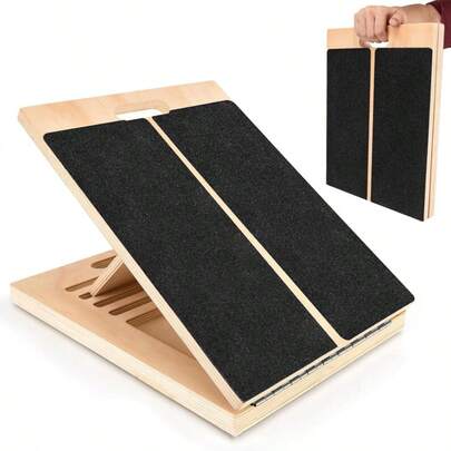 Wooden Slant Board ~Calf Stretcher Folded For Yoga Workout Calf Incline Board