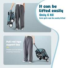 PORIYA Foldable Baby Stroller Outdoor Travel Pushchair Carry On Plane One Key Folding Lightweight Compact With Four Wheels Sunshade - 灰色 - 查看 8