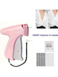 1+1000pcs Clothing Repair Sewing Gun, Rapid Clothing Repair Tool, Mini Sewing Gun, Rapid Sewing Gun, Micro Sewing Gun, Rapid Repair Clothing Quilt Nail Sewing Gun, Clothing Edging Machine