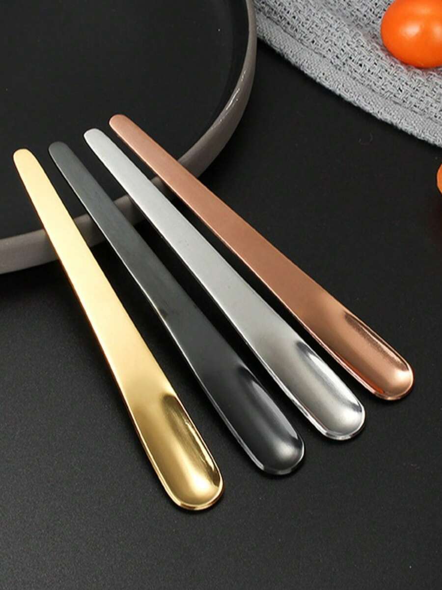 Cuchara de café de acero inoxidable chapada en titanio, cuchara de helado, diseño creativo, útiles escolares, decoraciones de otoño, artículos esenciales para el regreso a la escuela, imprescindibles de otoño