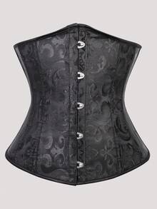 Waist Belt, Women's Waist Belt, Black Jacquard Palace Style, Classic And Versatile, Suitable For Outer Wear, Suitable For Daily Wear, Masquerade, Halloween Party, Women's Waist Belt, Women's Waist Clip - 黑色 - 查看 9