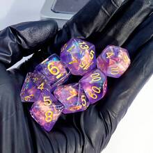 7pcs/Set Acrylic Polyhedral Dice, Suitable For Outdoor Gatherings, Board Games, Festivals, With Iron Box Packaging