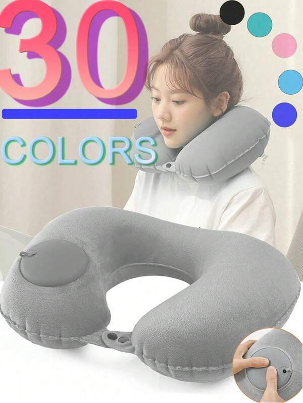 Inflatable Neck Pillow For Traveling On Plane, Blow Up Neck Pillows For Air Travel, Inflatable Travel Neck Pillow, Neck Pillow Inflatable, Travel Pillows, The Inflatable U-Shaped Pillow Adopts Ergonomic Design, Fits The Neck Curve, Portable And Lightweight, Provides Comfortable Support And Relieves Neck Pressure.