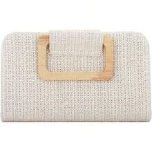 Straw Clutch Purses Women Summer Beach Bag Woven Evening Handbags Top Handle Shoulder Bag Vacation - 開始 - 查看 2