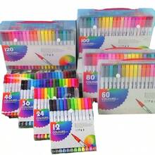 12/24/36/48/80/120 قلم تلوين مائي ملون، أقلام تحديد قابلة للغسيل بطرف ناعم، أقلام تلوين مائي متعدد الألوان، أقلام تلوين مائية على أساس الماء، هدية عيد، لوازم فنية
