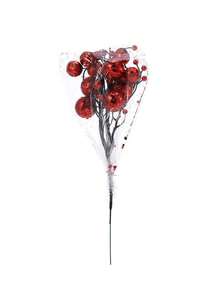 30,2 cm Steli di bacche glitterati natalizi, ornamenti di bacche artificiali glitterate per albero di Natale, corone, decorazioni fai-da-te, centrotavola per feste natalizie