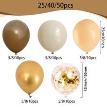 25/40/50pcs Champagne Gold Balloon Set, 10inch Latex Balloons For Birthday, Wedding, Graduation, Anniversary, New Year Party Decorations - Multicolor - View 7