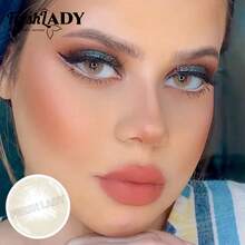 FRESH LADY 1副自然棕色美瞳，瞳孔大小适中，适合日常佩戴、约会、工作或角色扮演，年抛型，14.2毫米 - 棕色 - 查看 4