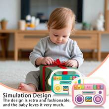 Baby Learn Music Player Pretend Radio With Lights & Songs For Infants Ages 12+ Months, Radio Design Musical Toy For Toddlers, Baby Music Toy With Lights Parent-Child Interactive Toy Gift Game Boy Girl 1st Gift