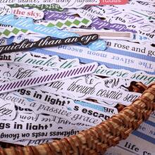 40 Stücke lange Streifen Vintage Aufkleber mit englischen Worten für Scrapbooking, Junk Journals, Dekoration, Feiertage, Weihnachten, Halloween, Valentinstag