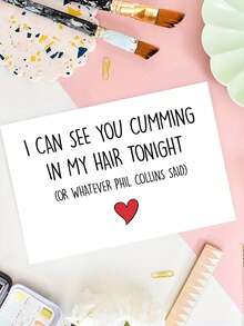 1pc Valentine's Day Card With Envelope - Funny & Sexy Naughty Greeting Card For Husband, Boyfriend, Fiance - Blank Inside For Anniversary, Birthday Or Valentine's Gift