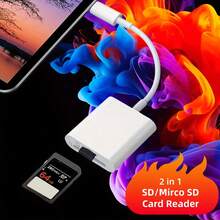 Lector de tarjetas SD tipo C de 2 en 1 con doble ranura, adaptador de lector de tarjeta de memoria SD/TF tipo C para teléfonos/tabletas Android, transferencia rápida de fotos y videos - Blanco - Ver 11