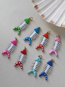 1 pieza Accesorio decorativo con forma de pez de acero inoxidable lindo, colgante DIY, para uso diario