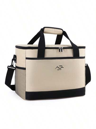 1 pieza Bolsa de almuerzo aislada con paquete de hielo, bolsa de picnic grande impermeable de tela Oxford de gran capacidad, bolsa de hielo impermeable y gruesa, bolsa de aislamiento para automóvil, bolsa cuadrada para lonchera de mujer