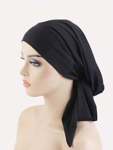 1件/4件装女士褶皱化疗帽，女士长尾头巾帽，日常佩戴 - 4件套 - 查看 10