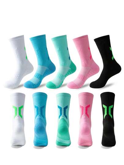 1 Pair Professional Sports Socks Men's Basketball Socks Fashionable Men's Compression Socks Street Funny Skateboard Sports Socks Thick Badminton Towel Socks Long 39-44