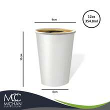 Vaso Desechable De Papel Con Tapa Para Café 12oz - Blanco - Ver 2