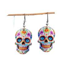 Asombrosa noche, pendientes de calavera punk rock extraña para Halloween - Acrílico, perfectos para fiestas y celebraciones, accesorio ideal para amantes de la música