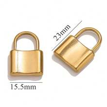 5 pcs Stainless Steel Locking Pendant Necklace Bracelet Charm Connector for DIY Jewelry Accessory Making Supplies - Yellow Gold - View 7