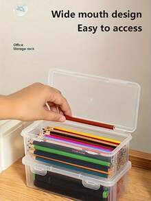 4 - Pack Clear Plastic Storage Boxes – Stackable, Transparent Organizers! Perfect For Home, Office, School. Store Stationery, Crafts, Small Items. Durable, Space - Saving Design. Ideal For Organizing Enthusiasts, Students, & Busy Professionals.