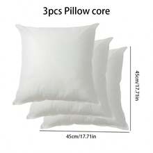 3pcs Ultra Soft & Comfortable Square Throw Pillows - Ergonomic Neck & Back Support, Plush & Cozy, Ideal For Bedroom, Living Room, Hotel Use - Single, High Elasticity, Luxury Style