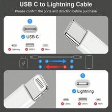 1-4入 Apple 充電線 3.3英呎(約1公尺) USB-C轉Lightning快充線，適用 14/13/12/11/11 Pro/11 Max/X/XS/XR/XS Max/8/7 (白色)，相容16、16 Pro Max、15、15 Plus、15 Pro、15 Pro Max，相容小米手機，Type-C介面，MFi認證 - Usb C to Lightning 3.3FT - 查看 2