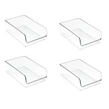 Caja de almacenamiento para refrigerador, caja de conservación fresca, caja de almacenamiento de huevos congelados, caja deslizable para refrigerador, latas, bebidas, cocina, verduras y frutas, artefacto de organización especial (color transparente) (2 piezas/3 piezas/4 piezas), decoración del hogar, almacenamiento para fiestas y Navidad - Transparente*4 piezas - Ver 9