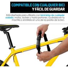 Candado de Combinación para Bicicleta Ultra Resistente con Recubrimiento de Tela, Resistente al Agua, Acero Reforzado, Cadena con Combinación de 5 Dígitos, Hasta 100 Kg de Fuerza, (99.5 cms) - 1 - Ver 6