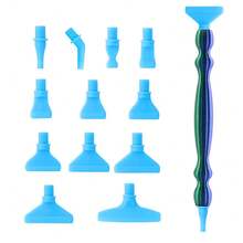 Bộ bút vẽ tranh đính đá 5D nhiều màu kèm đầu kim loại ren vít, dụng cụ trang trí móng tay và thêu chữ thập, bộ dụng cụ vẽ tranh đính đá tự làm - Nhiều màu - Xem 13