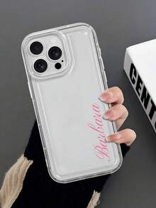 1 قطعة حافظة هاتف شفافة مقاومة للصدمات مخصصة للطباعة والتخصيص متوافقة مع هواتف iPhone11/12/13/14/15/16/16pro/16plus/16promax/17/1pro/17promax/17air، Pixel 9A/S24/S25ultra/S25plus/S25edge/A17/A07، Moto G85، Infinix Hot 50 Pro+، مناسبة كهدية واستخدام يومي - شفاف - مشاهدة 2