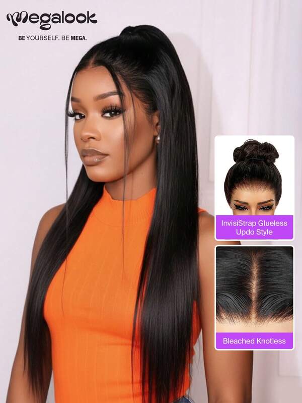 MEGALOOK Pelucas de encaje humano