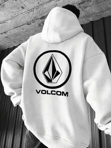 1 Piece Men's Hoodie: Cotton-Polyester Blend, Exquisite Print, Outdoor Suitable For Autumn & Winter Commutation - trắng - Xem 1