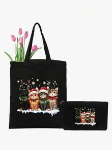 Borsa a tracolla con motivo carino a gatto, borsa leggera da viaggio, borsa multifunzionale a tracolla, zaino, regalo di compleanno per il ritorno a scuola, regalo ideale per insegnanti, idea regalo di ringraziamento, regalo di apprezzamento, borsa regalo, riutilizzabile, borsa per insegnanti, borsa per mamma, regalo ideale per damigelle, borsa per la scuola, grande capacità, leggera
