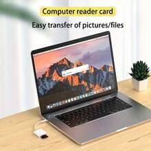 Lector de tarjetas SD tipo C de 2 en 1 con doble ranura, adaptador de lector de tarjeta de memoria SD/TF tipo C para teléfonos/tabletas Android, transferencia rápida de fotos y videos - Blanco - Ver 9