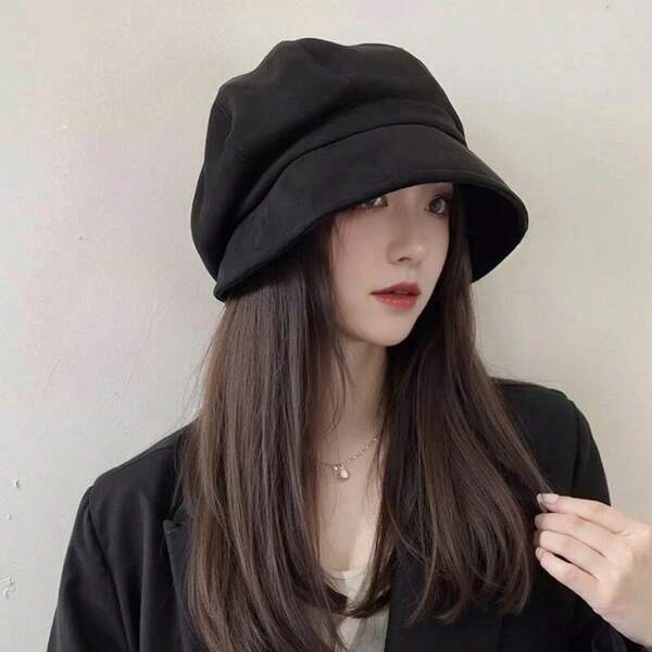 Women's Autumn And Winter Face-Covering Versatile Fleece Bucket Hat Winter Warm