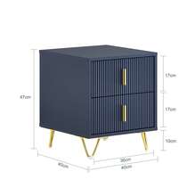 SoBuy FBT115-W Bedside Table With 2 Drawers For Box Spring Bed, Sofa Table, Side Table, Telephone Table, Nightstand, White W X H X D Approx.: 40 X 47 X 40 Cm - Blue - View 5
