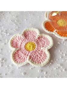 2pcs Vintage Floral Crochet Cup Coasters, Retro Round Coasters, Heat Resistant Placemats, Tablecloth, Dining Table Decor - Ideal For Home, Residence, Kitchen, Coffee Table, Wooden Table, Dining Room, Bar Decoration - Multicolor - View 12