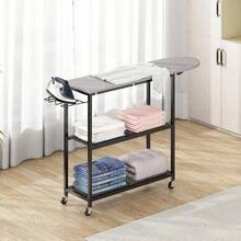 Ironing Board With 2 Tier Storage Basket, Movable Ironing Board Full Size For Iron Rest & Clothes, Tabletop Ironing Boards, Ironing Stand Iron Boards Ironing Table Rustic,18885623 - Apricot - View 1