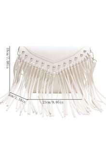New Stylish And Simple Retro Tassel Messenger Bag Female Spring 2026 New Soft Leather Envelope Shoulder Bag, Suitable For Commuting To Work, School, Shopping, Dating, Travel And Other Occasions. - trắng - Xem 8