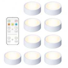 LED Under Cabinet Lighting, Battery Powered LED Puck Lights With Remote Control, 3 Colors Lighting Under Cabinet Lights, Under Closet Light, Stick On Lights, Under Counter Lights For Kitchen, Counter, Closet - White - View 18