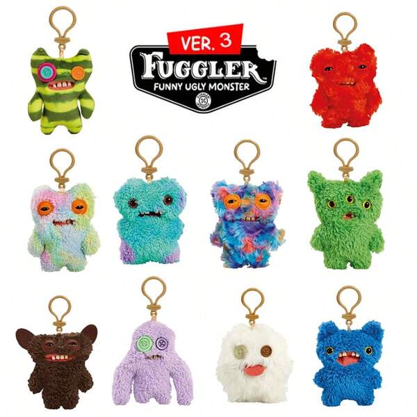 Original Fuggler Keychain Plush Toy Funny Ugly Tooth Monsters Stuffed Peluche Cute Wide Eyed Weirdo Screech KeyRing Dolls Halloween Christmas Gifts