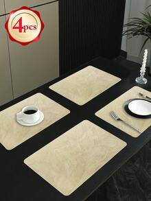 1-8pcs Simple Rectangular PVC Placemats, Washable, Easy Clean, Wipeable, Non-Slip, Heat-Resistant, Dining Table Mats, Sweet Reverie, Elegant Placemats, Tabletop Setting, Kitchen Dining Mat, Holiday Wedding Decor - Multicolor - View 12