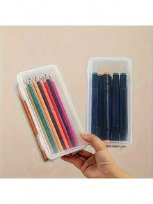 4 - Pack Clear Plastic Storage Boxes – Stackable, Transparent Organizers! Perfect For Home, Office, School. Store Stationery, Crafts, Small Items. Durable, Space - Saving Design. Ideal For Organizing Enthusiasts, Students, & Busy Professionals.