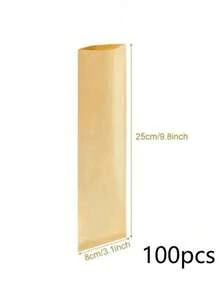 50/100个牛皮纸袋，防油一次性食品袋，牛皮纸吉事果袋，防油餐具套，适用于餐具饼干烘焙糖果 | 派对、餐饮、餐车的防漏零食包装 | 婚礼生日