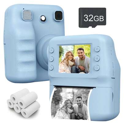 4800MP Instant Print Camera For Kids, With 32GB SD Card & Printing Paper, 1080P Video Recording, Best Christmas & New Year Gift, Back To School Gift For 3-12 Years Old Boys & Girls