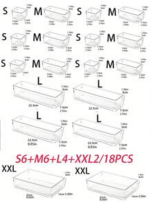 1/5/7件可堆叠抽屉式化妆品收纳盒，透明PET材质，优雅的化妆品收纳盒，适用于护肤品、厨房用品、学生用品、办公用品、返校用品、圣诞家居装饰、装饰、圣诞节、餐桌装饰、木制托盘、老式钱币风格、花瓶、盘子、木制托盘、盘子、咖啡桌、装饰托盘、餐桌装饰、家居饰品、黑色饰品、沙发扶手托盘、波西米亚风、假日海滩、浴室收纳、卧室收纳、大容量 - 彩色 - 查看 23