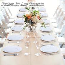 50/25/12 piezas Platos blancos de postre, platos de ensalada, platos de fruta, bandejas, platos, placas de circuito, fuentes de servir, platos de aperitivos de alta calidad, fáciles de limpiar y reutilizables, adecuados para contener fruta, ensalada, postres, aperitivos, excelentes para comidas diarias, barras de ensalada, fiestas de cumpleaños, banquetes, bodas, graduaciones, cenas de Navidad, versátiles para múltiples ocasiones